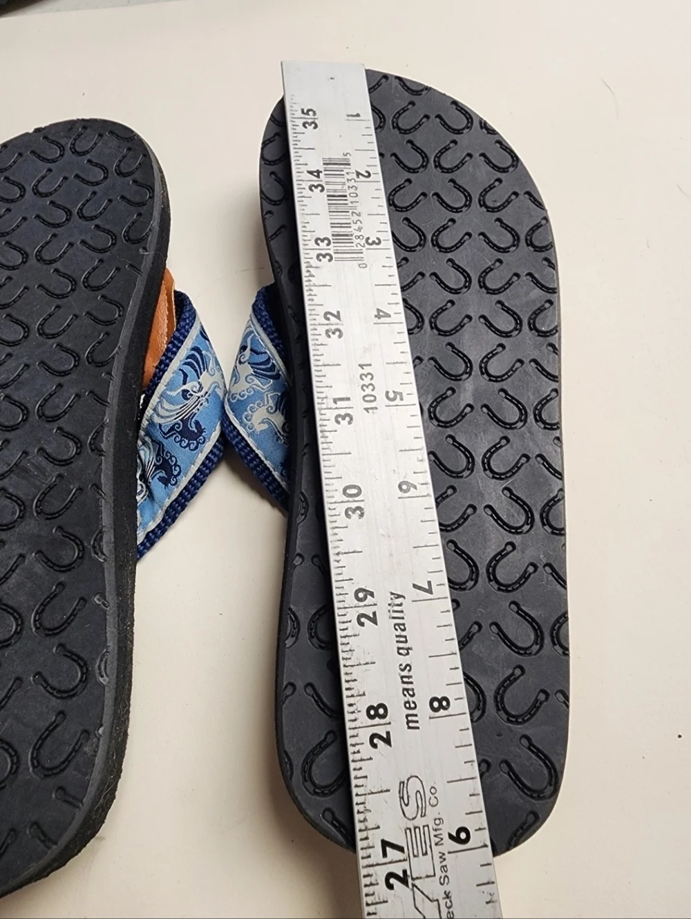 Horse Flip Flops Blue Black New‎ 689 B16 See measurements for size